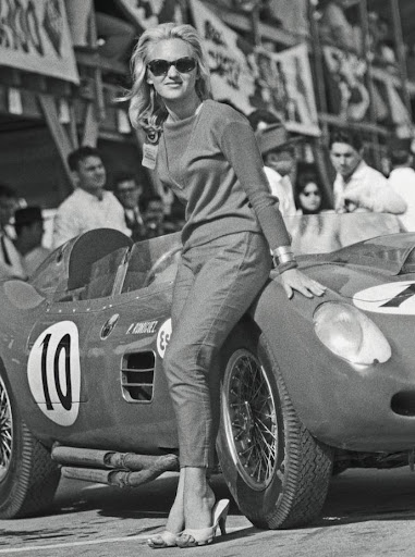 woman with a race car