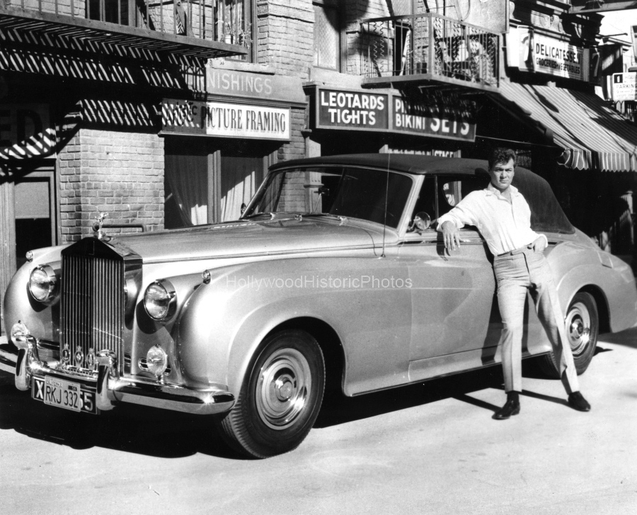 Tony Curtis 1960 with his Rolls Royce