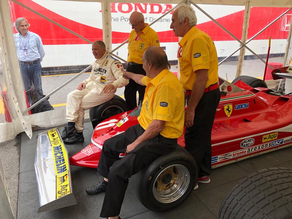 Jody Scheckter, his old mechanics and a Ferrari 312 T4 