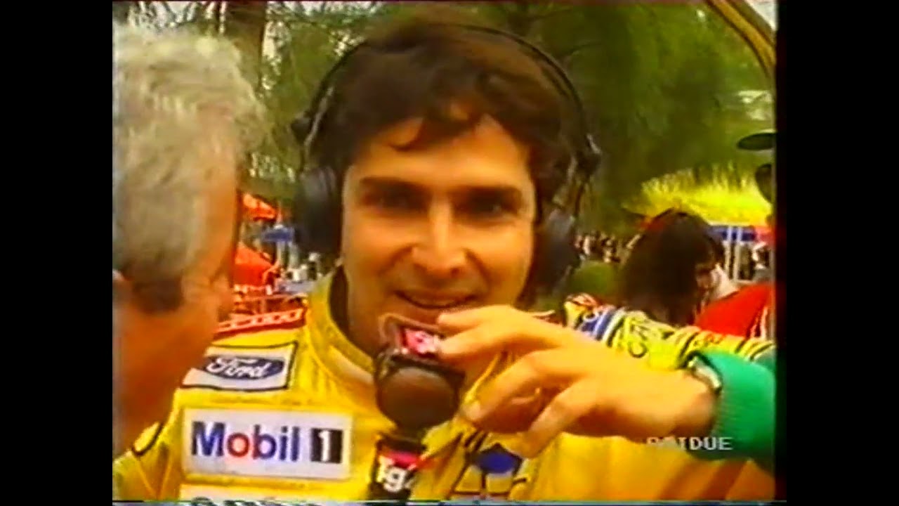Nelson Piquet, Lotus, interviewed by Ezio Zermiani.