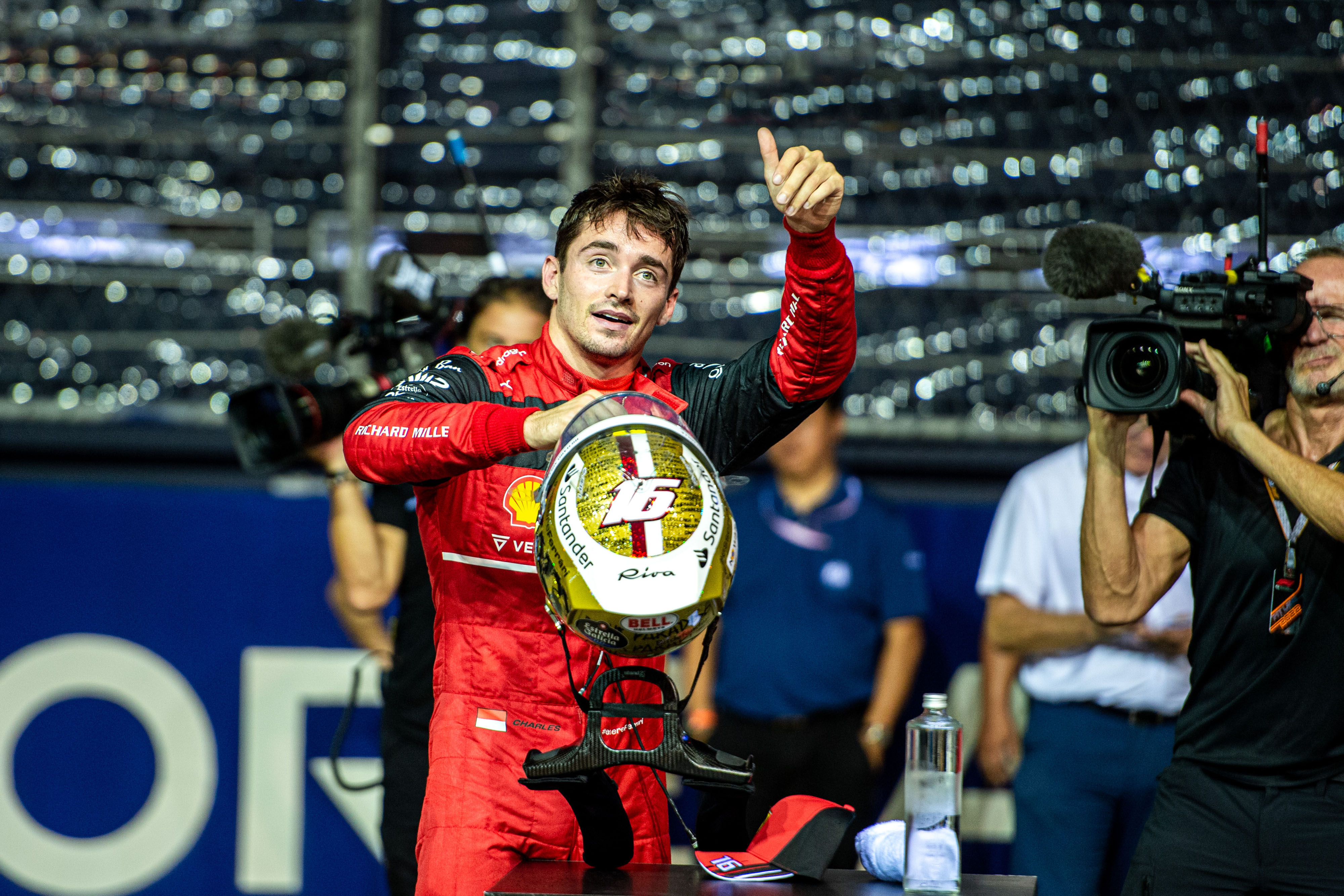 Charles Leclerc after his pole position.