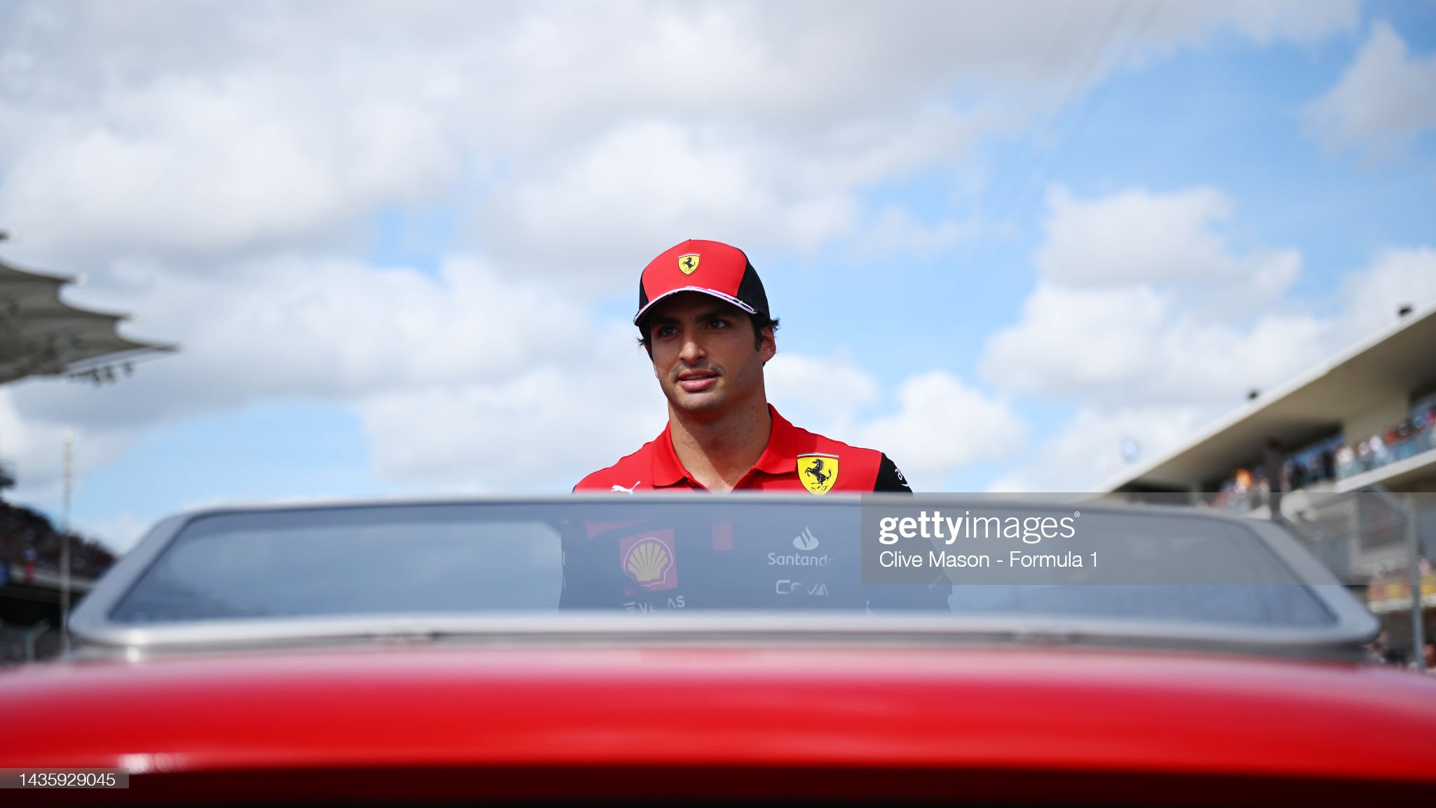 Carlos Sainz of Spain and Ferrari looks on from the drivers’ parade prior to the F1 Grand Prix.