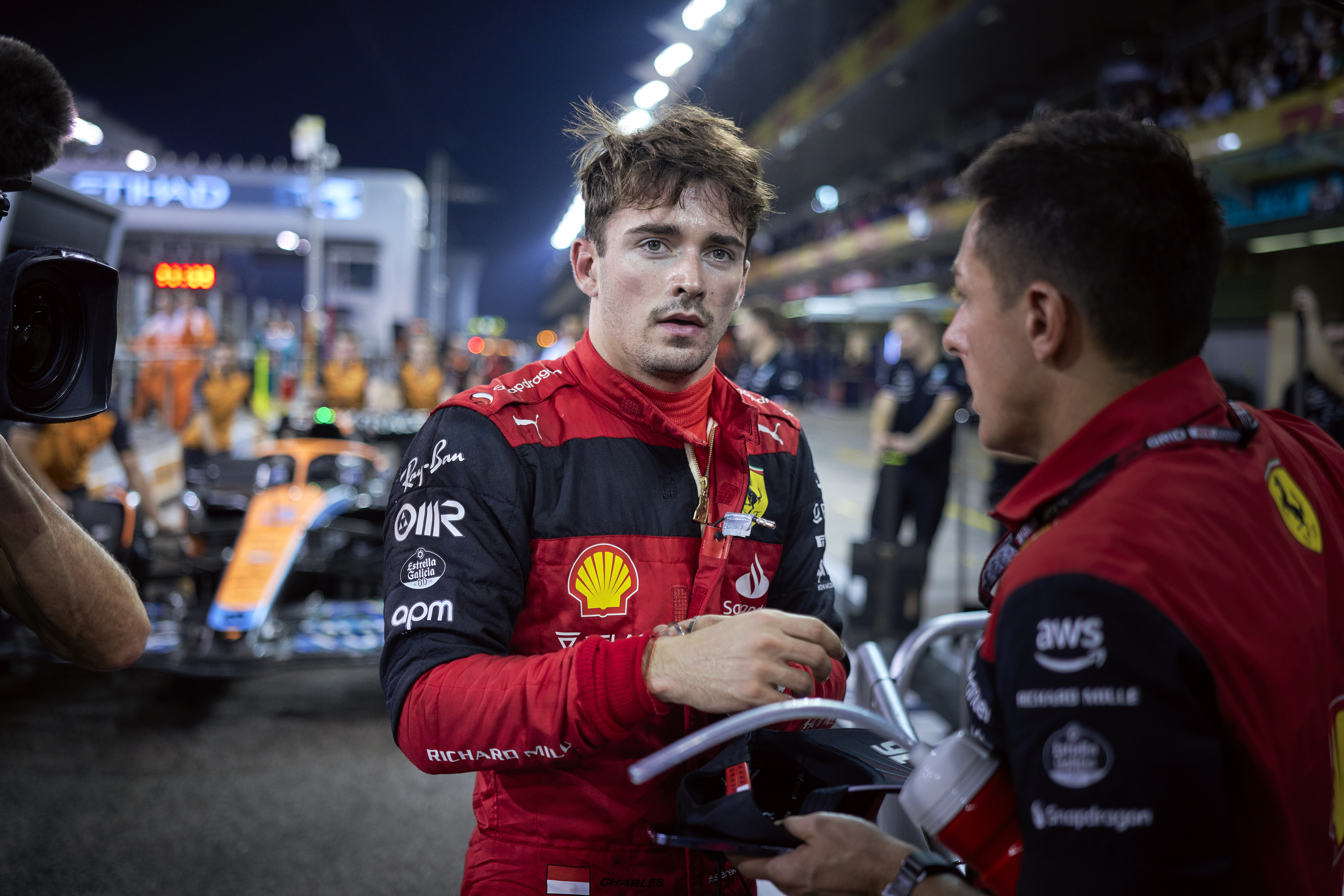 Charles Leclerc at the pits.