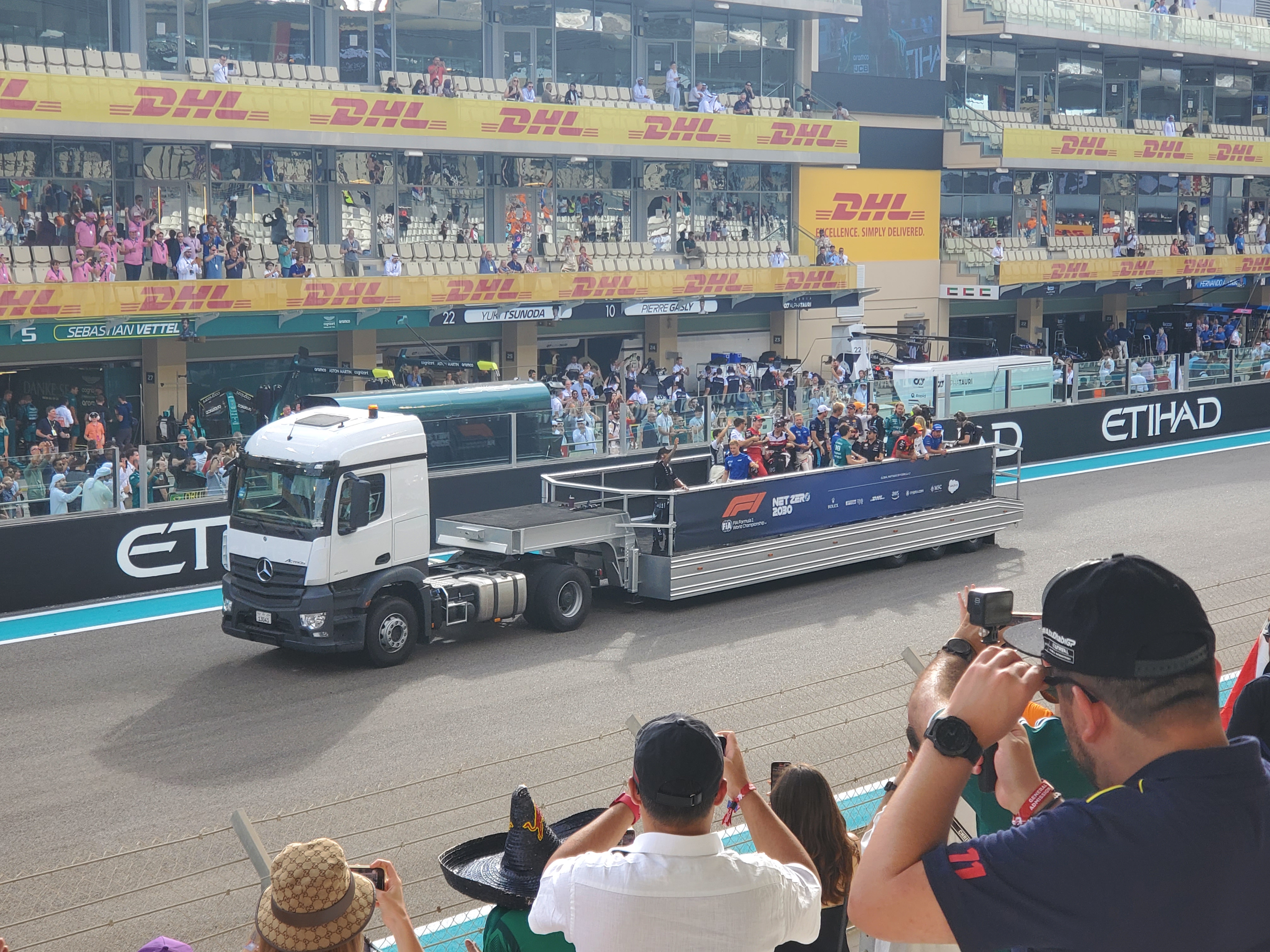 Drivers’ parade prior to the Grand Prix. 