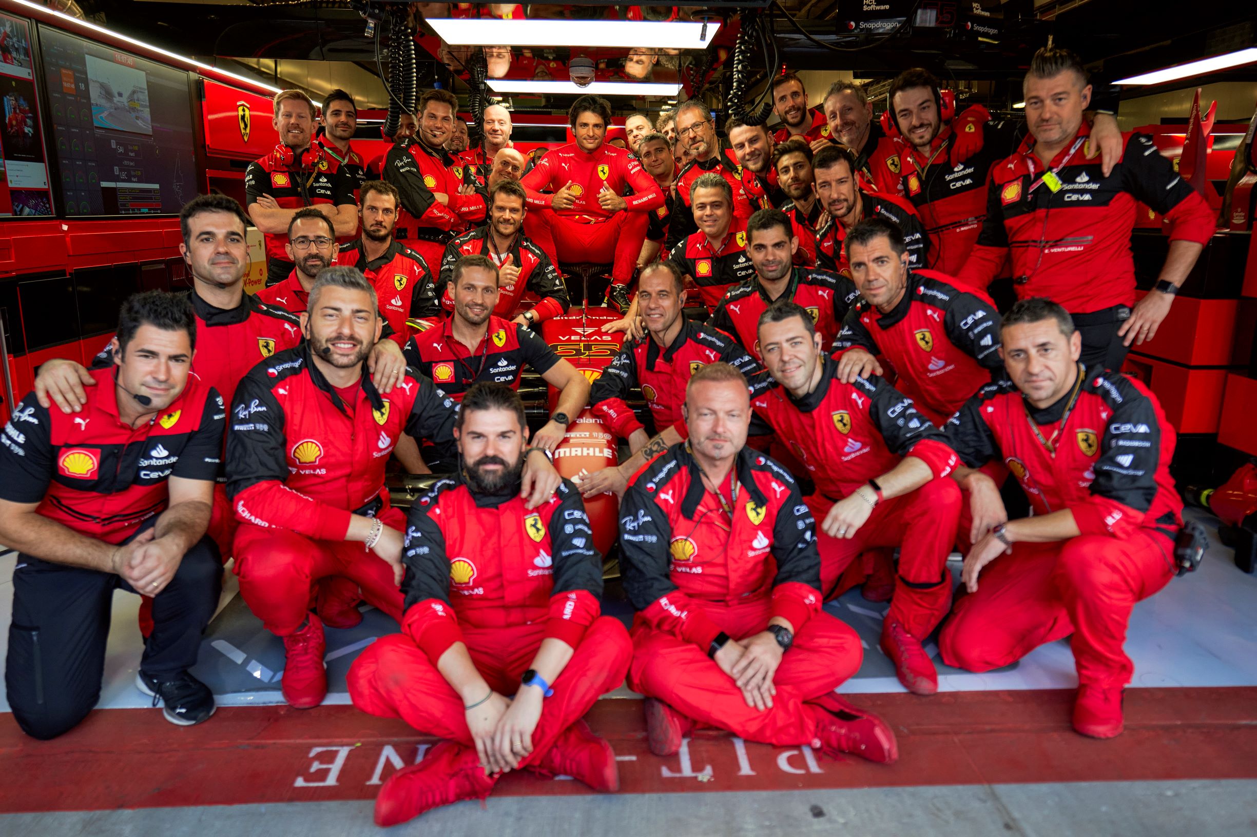 Carlos Sainz and team Ferrari. 