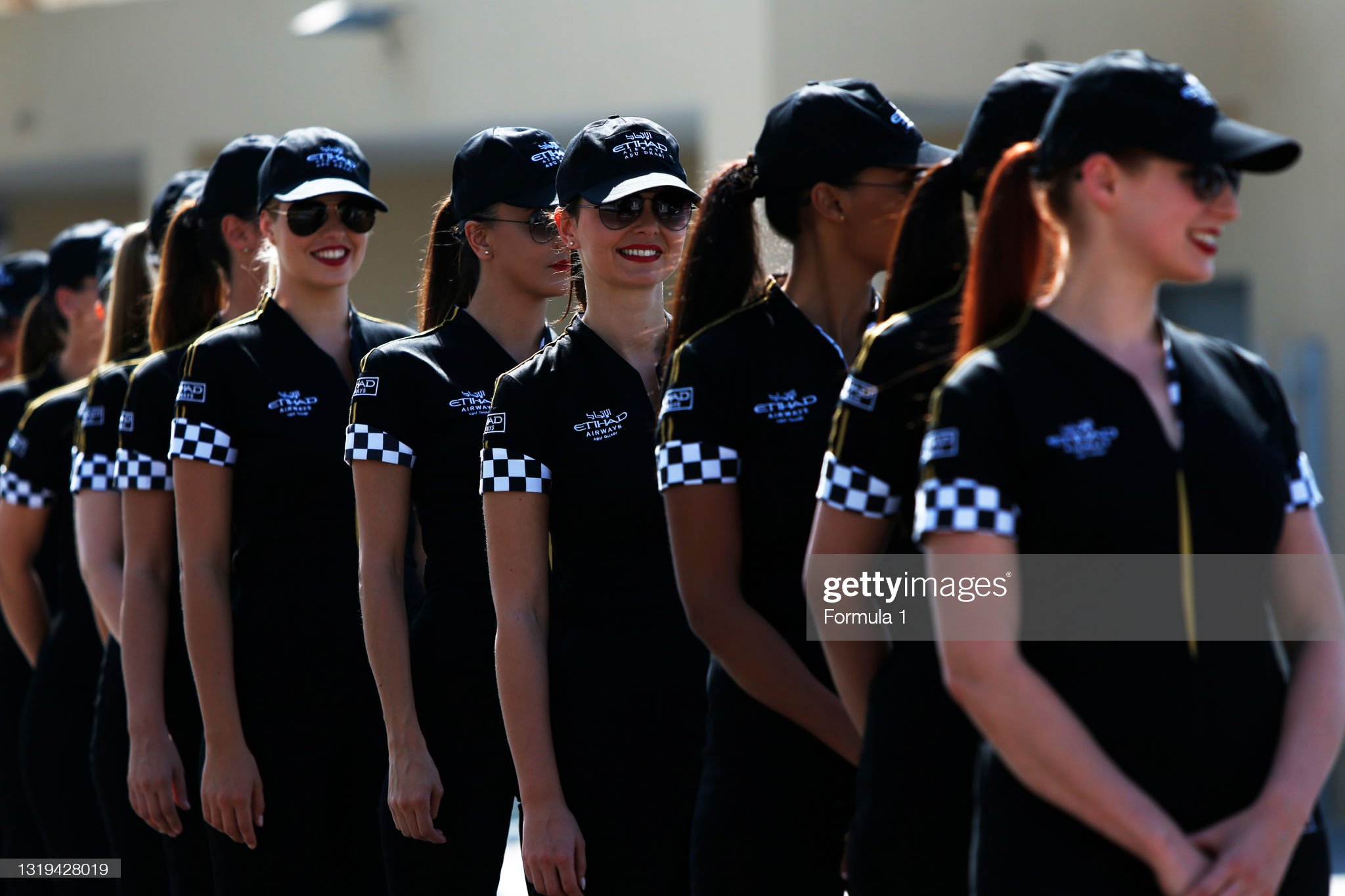 Grid girls at Yas Marina Circuit.