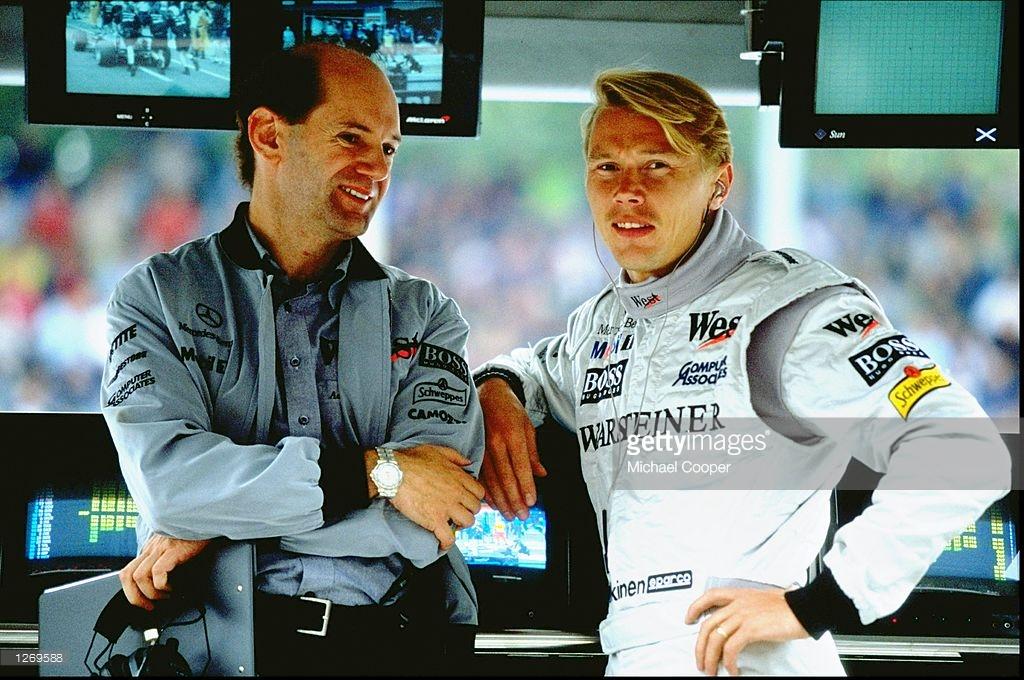 August 1998, Adrian Newey and Mika Hakkinen.