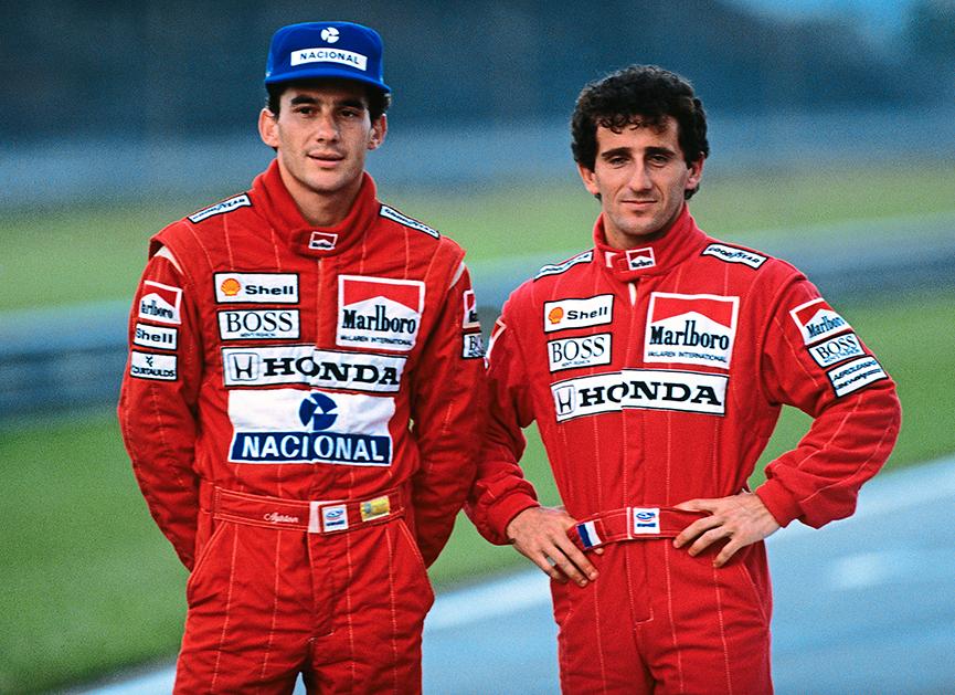 Alain Prost with Ayrton Senna.