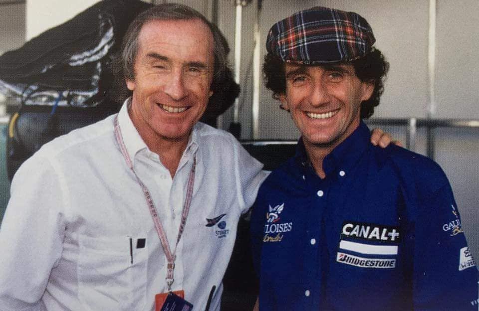 Jackie Stewart with Alain Prost.