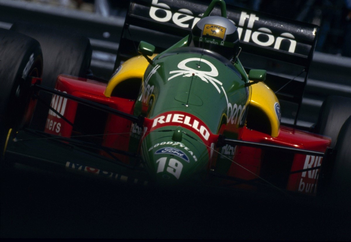 Alessandro Nannini, Benetton B188, at Monaco Grand Prix on 15 May 1988.