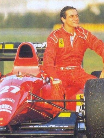 Alessandro Nannini testing a Ferrari F1.