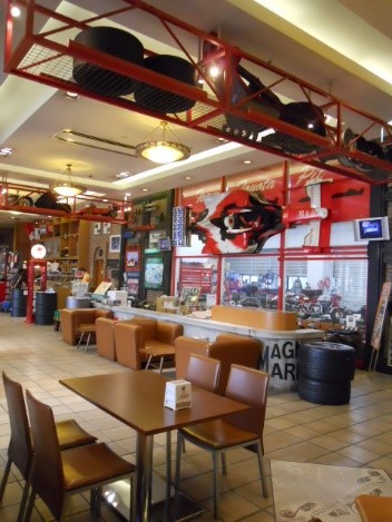 The interior of one of the cafes bearing the name of Alessandro Nannini.