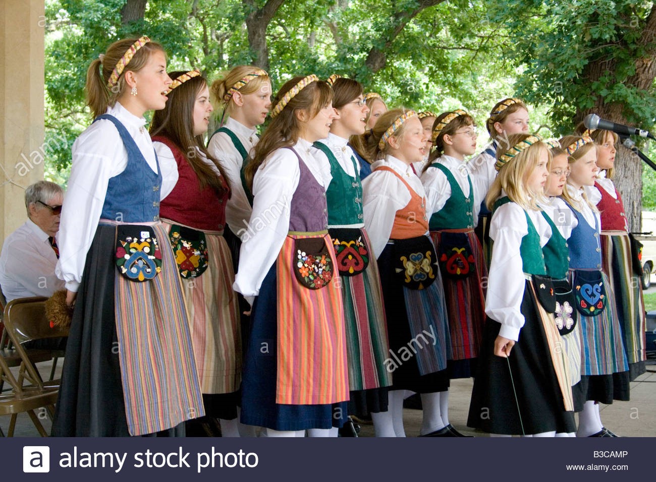 Swedish women in traditional dresses.