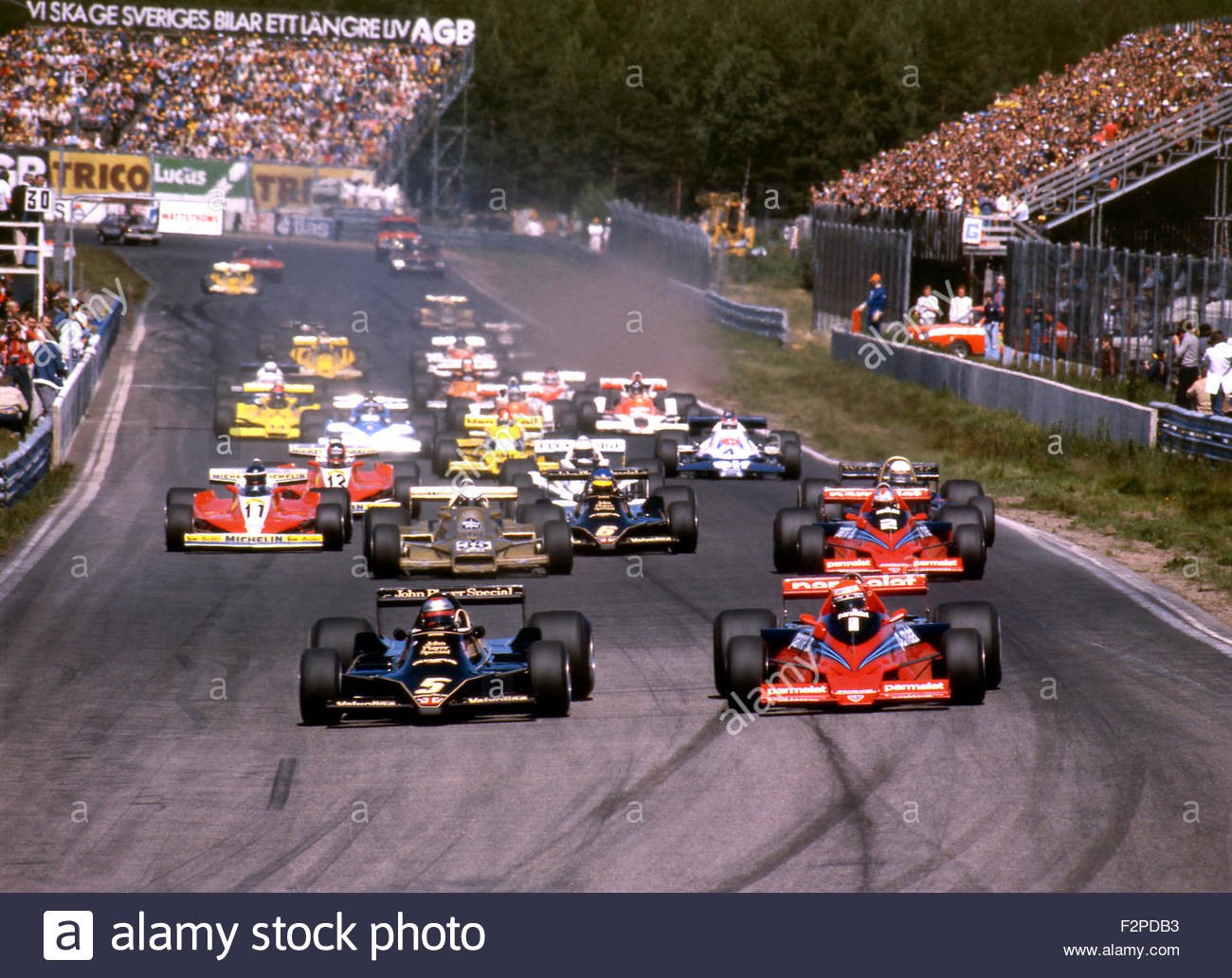 Start of the 1978 GP of Sweden in Anderstorp. 