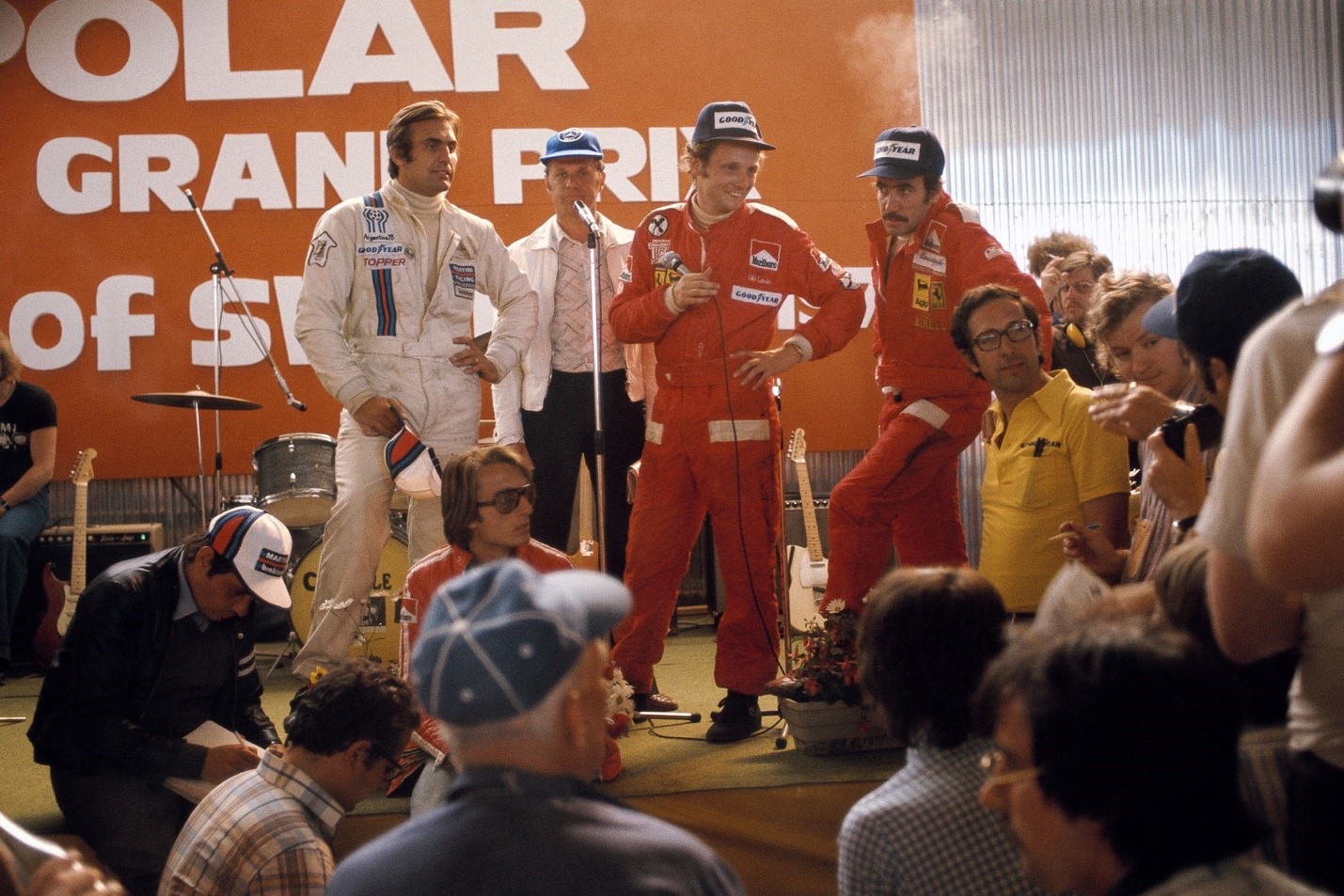 1975 Swedish GP, podium.