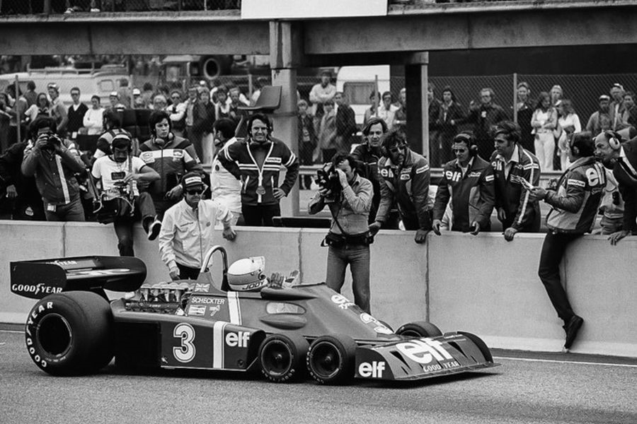 Jody Scheckter after his win at 1976 Swedish Grand Prix.