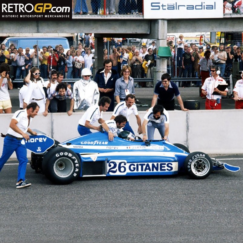 The Swedish GP 1977. Andretti had a 15s lead but had to pit for fuel with just 3 laps remaining. Jacques Laffite secured the first win for a French car/driver/team combination in the history of the F1 World Championship.