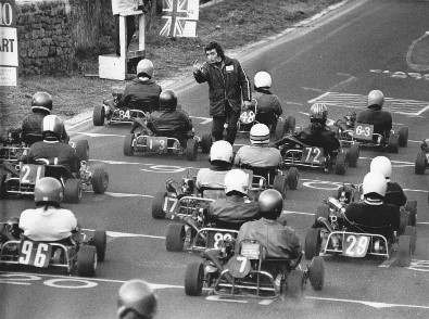 The start of a kart race.