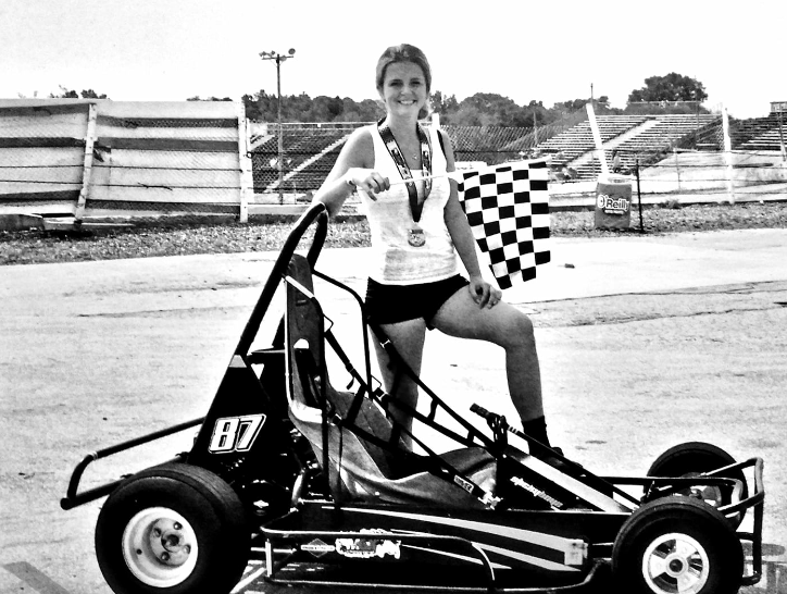 Emily Kraus, driver of the #87 GrinderVille Grinders & Pizza Kart in Memorial Go-Karts, Inc.