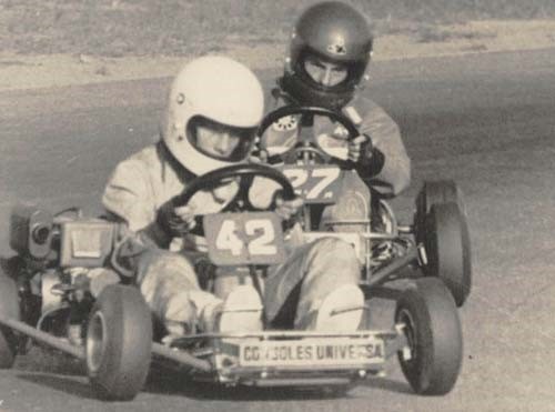 Karts in action.