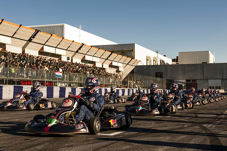 The start of a kart race.