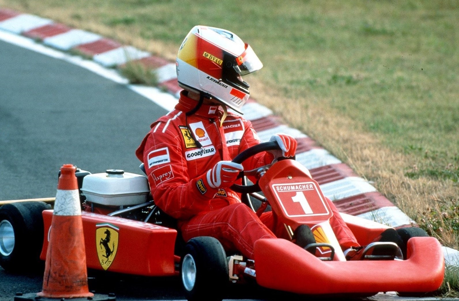 Michael Schumacher going karting in France in 1996.