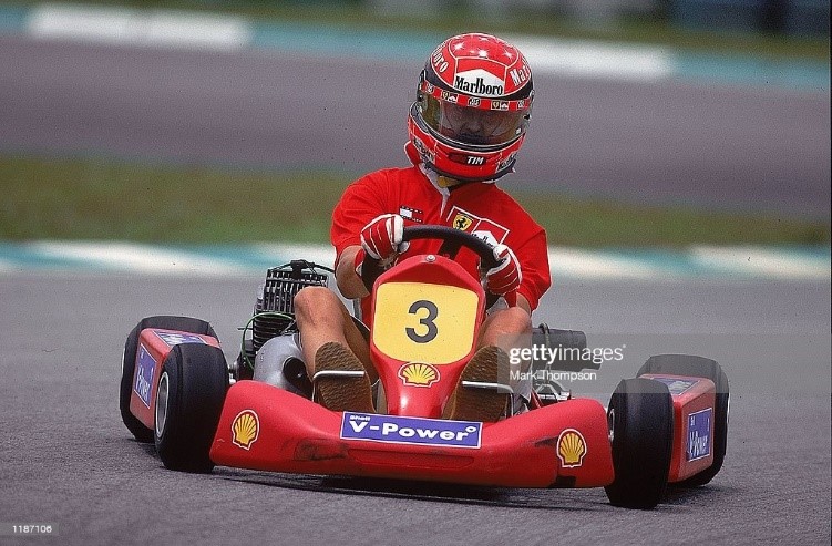 October 2000, Michael Schumacher going karting.