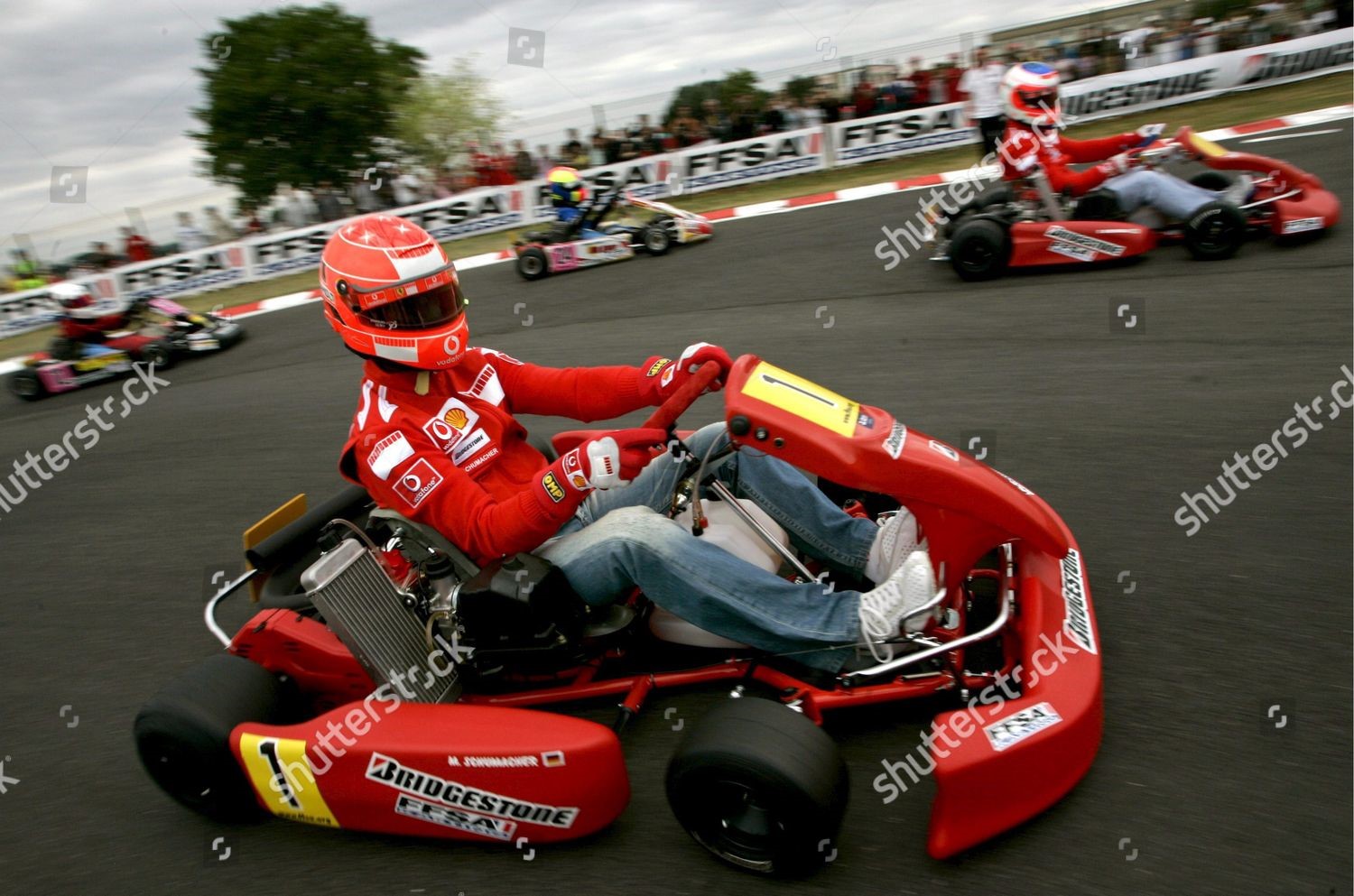 Michael Schumacher going karting.