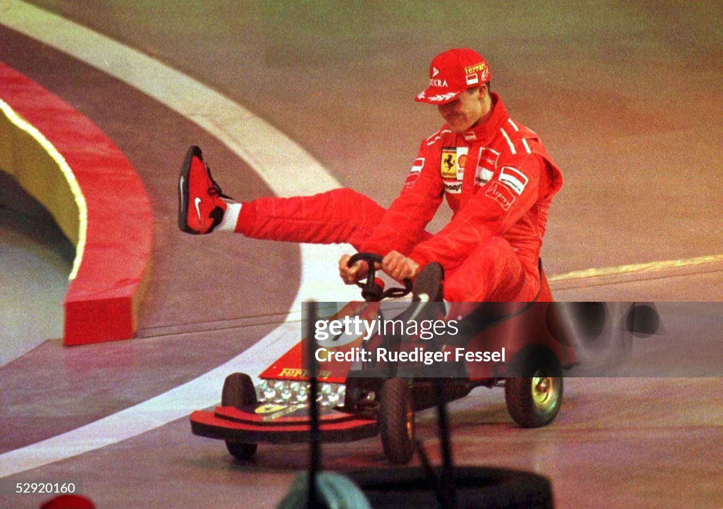 Germany, December 1996. Michael Schumacher in a go-kart.