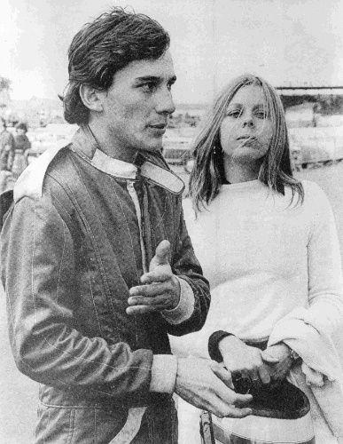 England 1981. Ayrton Senna with his first wife Lilian de Vasconcellos.