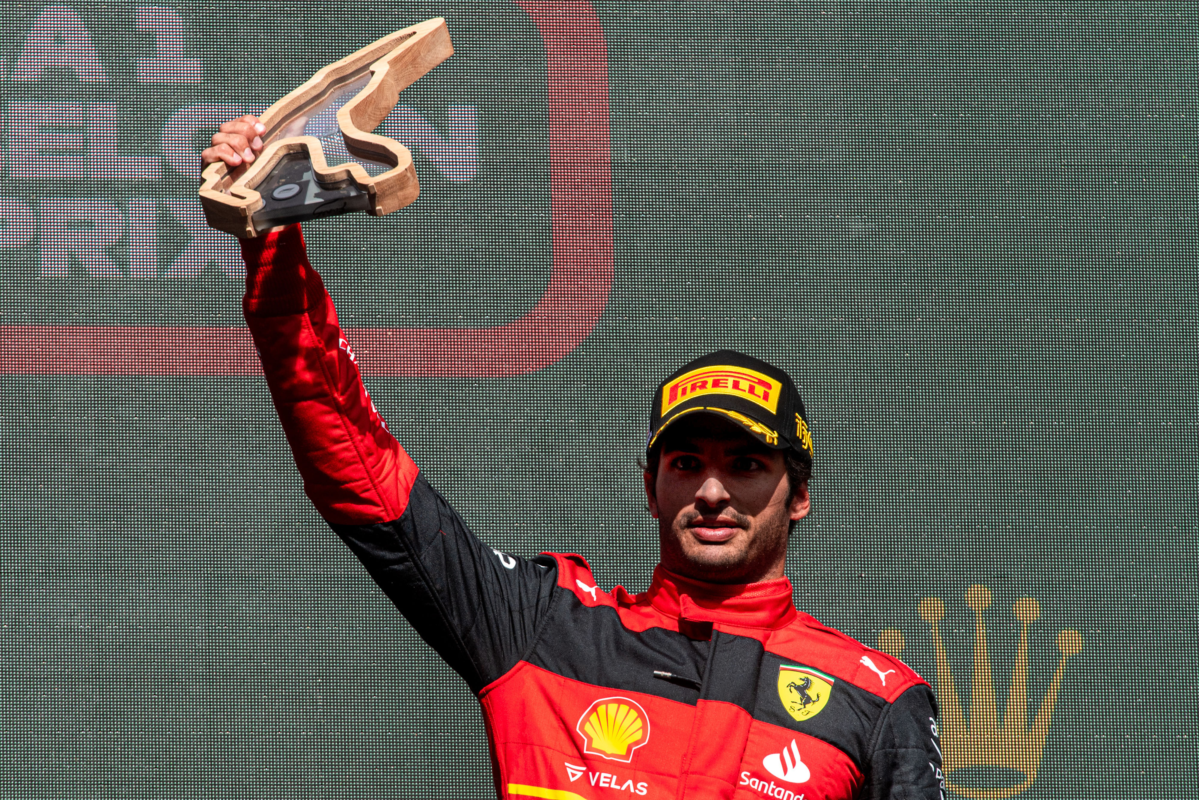 Carlos Sainz 3rd on the podium. 