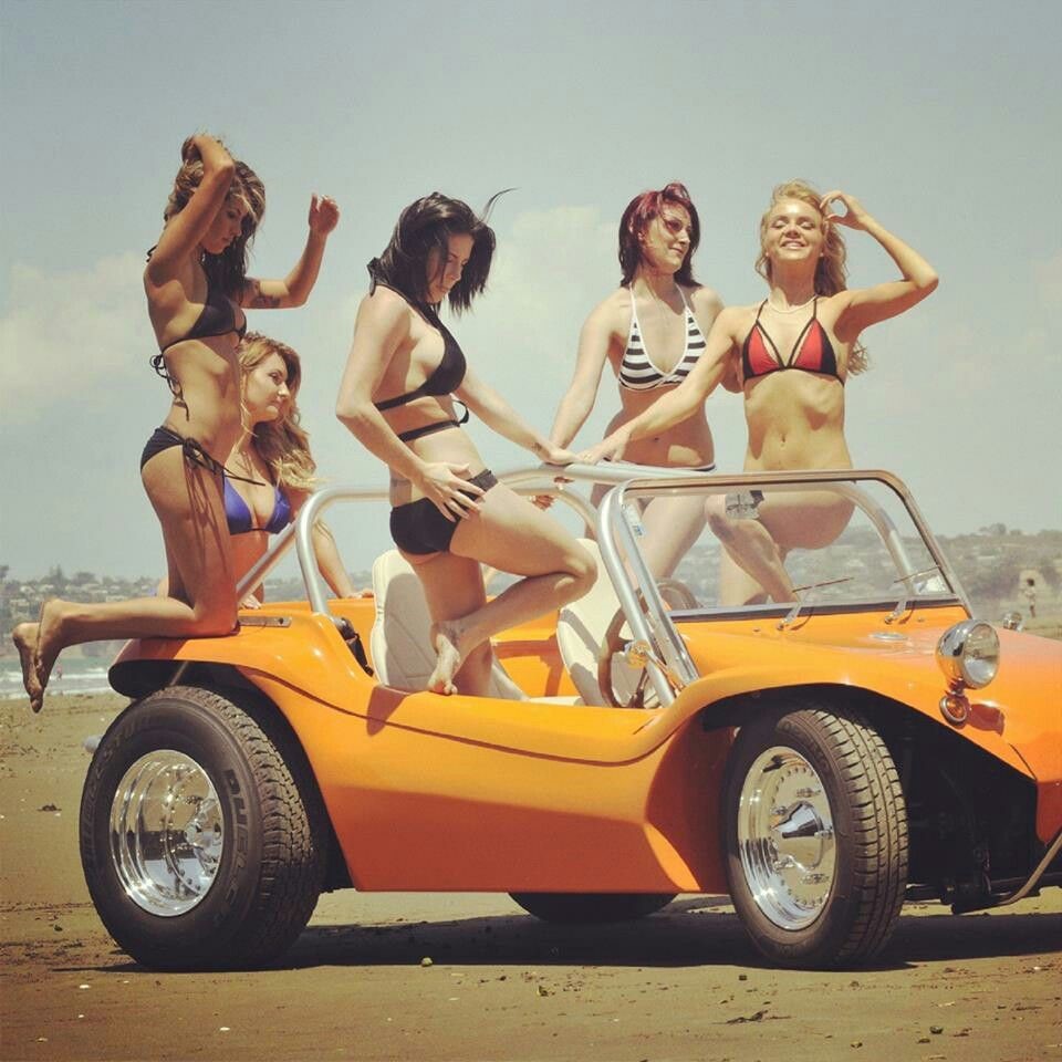 Girls in a Dune Buggy.