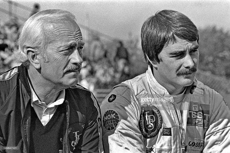 Colin Chapman with Nigel Mansell. 