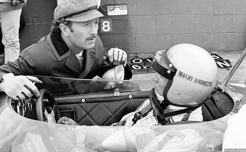 Colin Chapman with Mario Andretti.