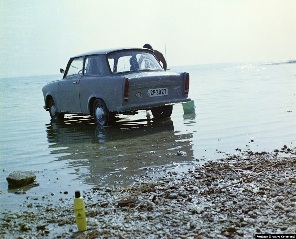 A Trabant in the sea.