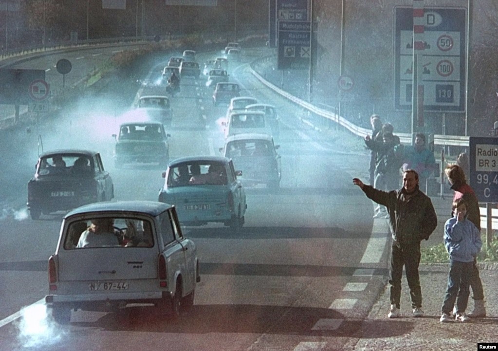 Trabants grew notorious for the clouds of blue smoke their two-stroke engines left behind, choking the East's autobahns.