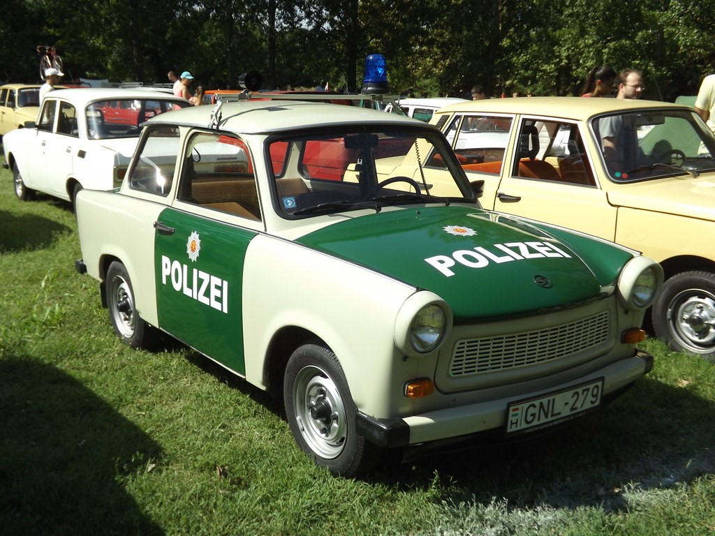 Trabant 601 S East German police car replica seen at the Classic Socialist Vehicles' Meeting at Szolnok, Hungary, in August 2017.