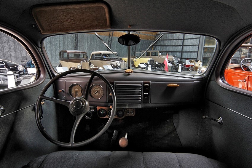 The interior of a vintage Soviet car.