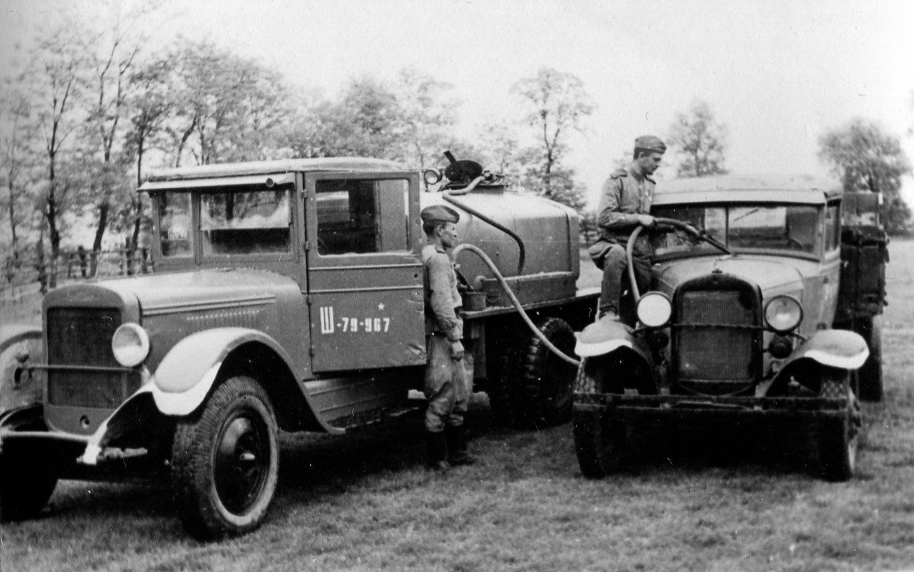 ZiS-5 and GaZ AA trucks 1944/45.