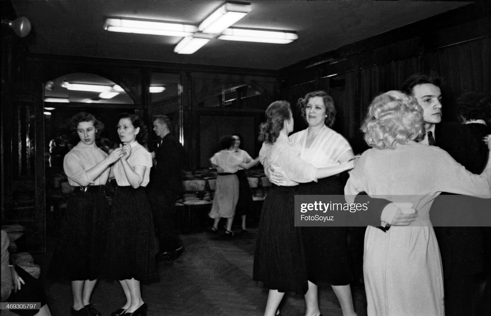 Dancing evening in the Fashion house, Moscow, Russia, April, 1958. 