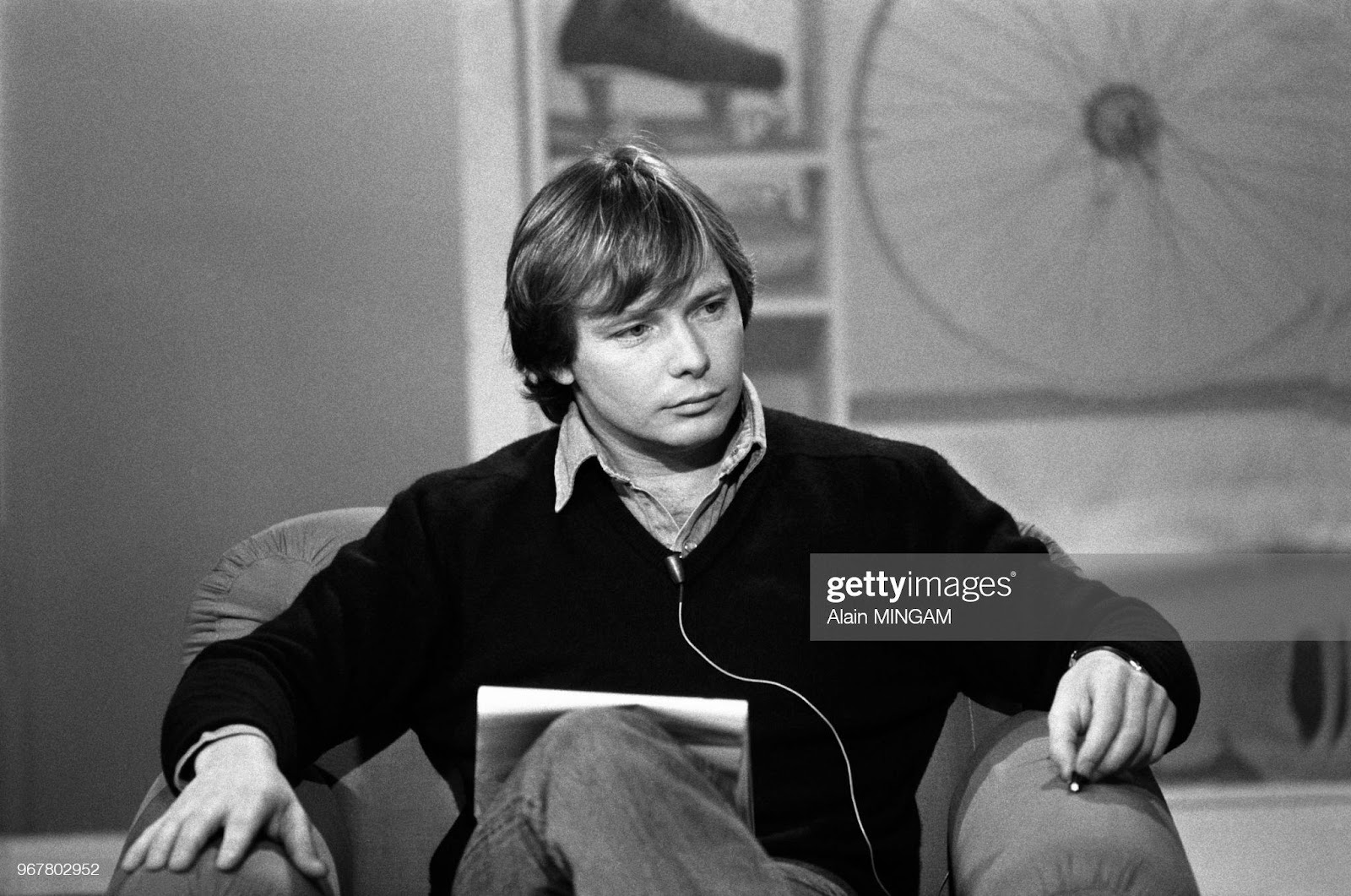 Didier Pironi on the set of an Antenne 2 program in Paris on January 30, 1982.