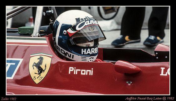 Didier Pironi, Ferrari, at Zolder in 1982.