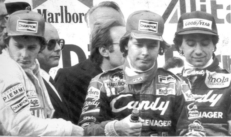 The podium of the 1982 Imola Grand Prix.