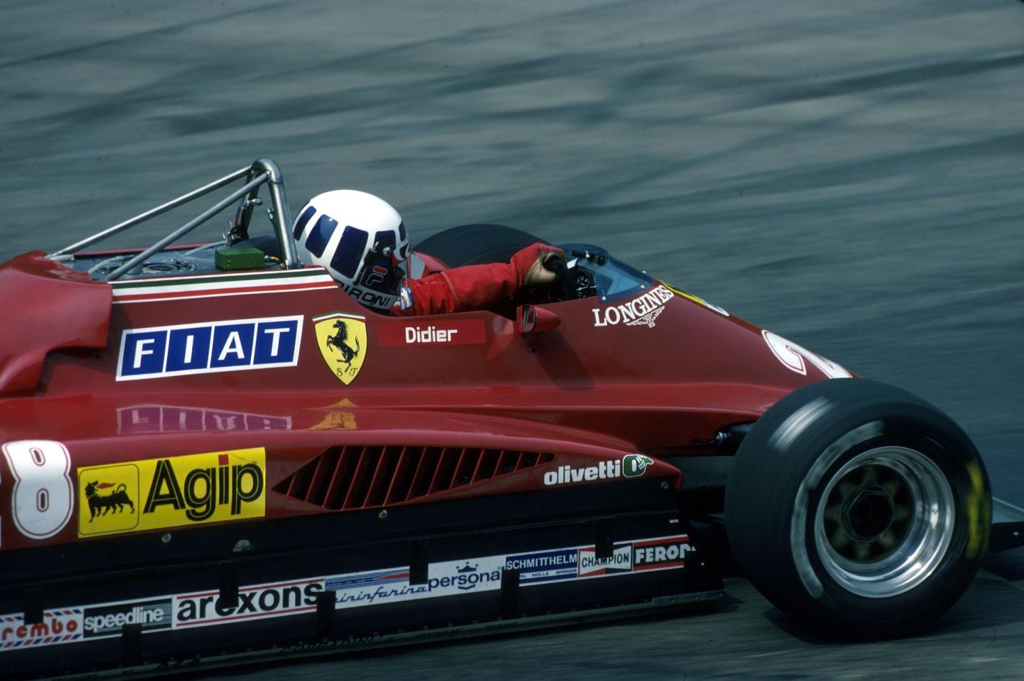 Didier Pironi, Ferrari 126C2, in 1982.