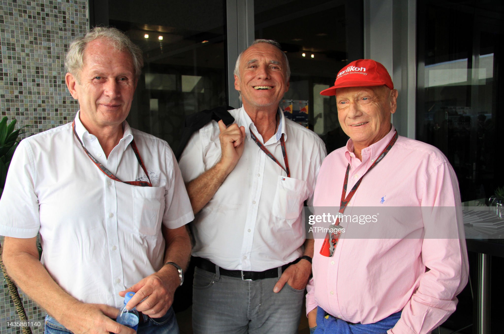 Dietrich Mateschitz, Dr. Helmut Marko and Niki Lauda on November 14, 2010 in Budapest, Hungary.
