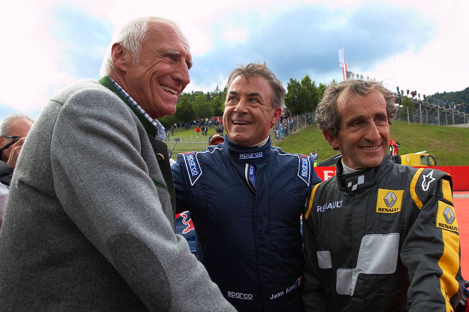 Dietrich Mateschitz with Jean Alesi and Alain Prost, Spielberg, Austrian Grand Prix, 2015.