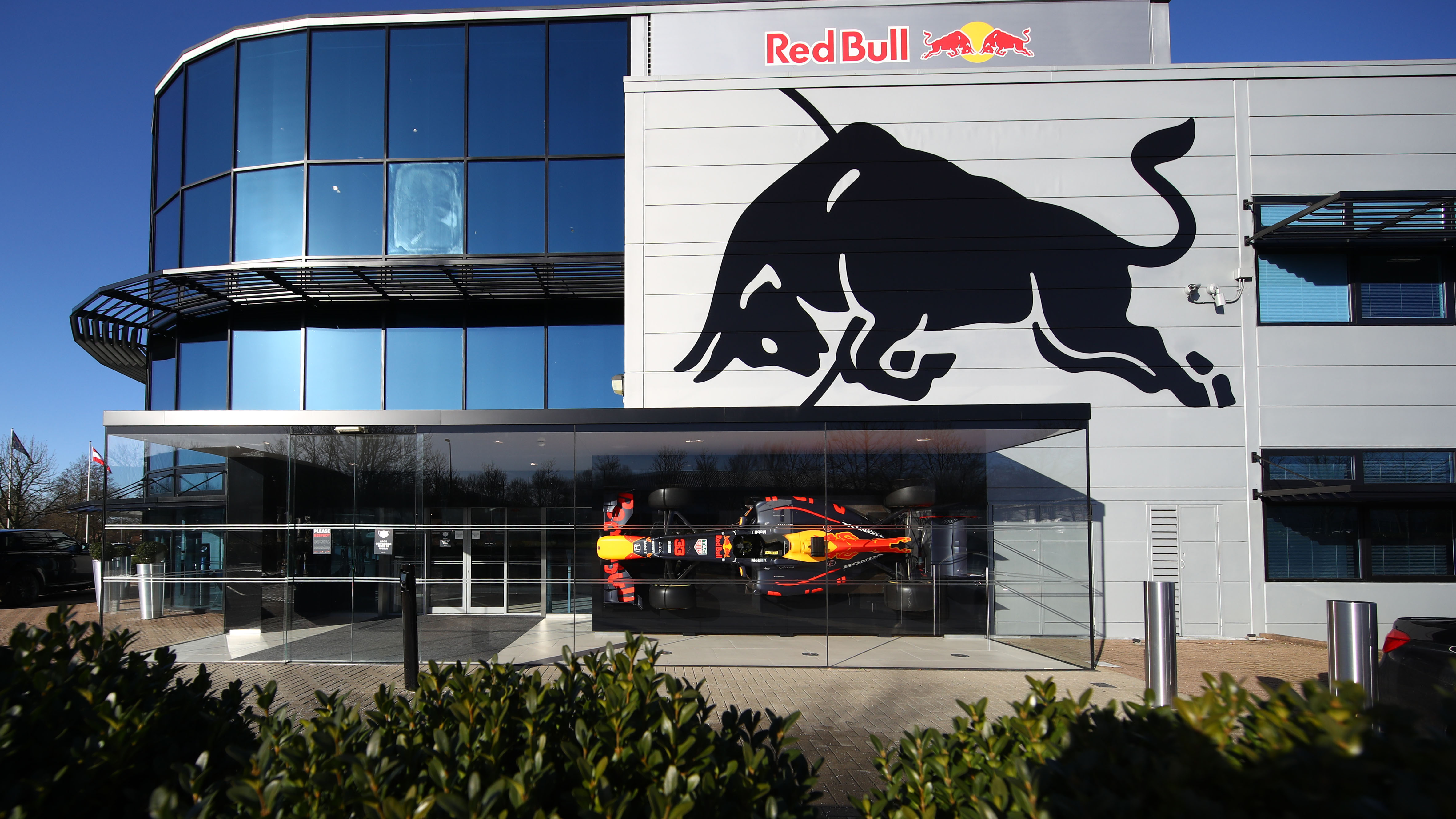 A general view of the Red Bull F1 Racing team headquarters in Milton Keynes, United Kingdom.