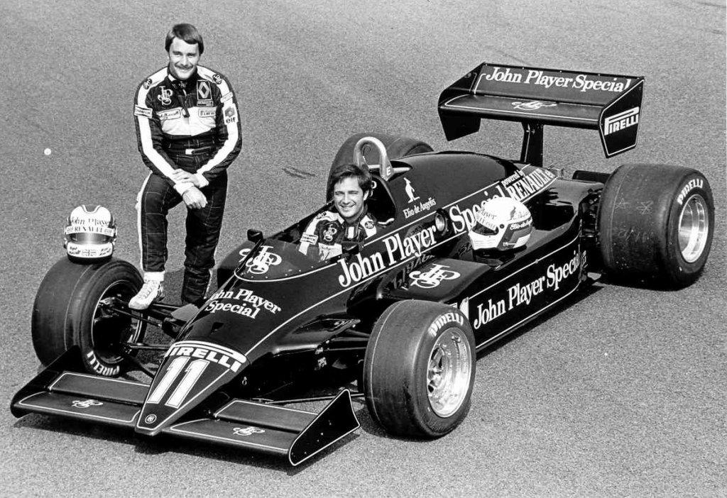 Elio De Angelis and Nigel Mansell at Lotus 93 presentation in 1983.