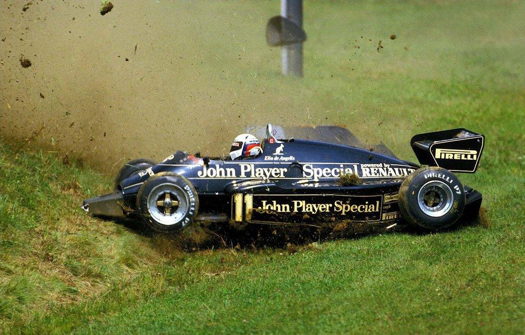 Elio De Angelis, Lotus, accident in Austria in 1983. 