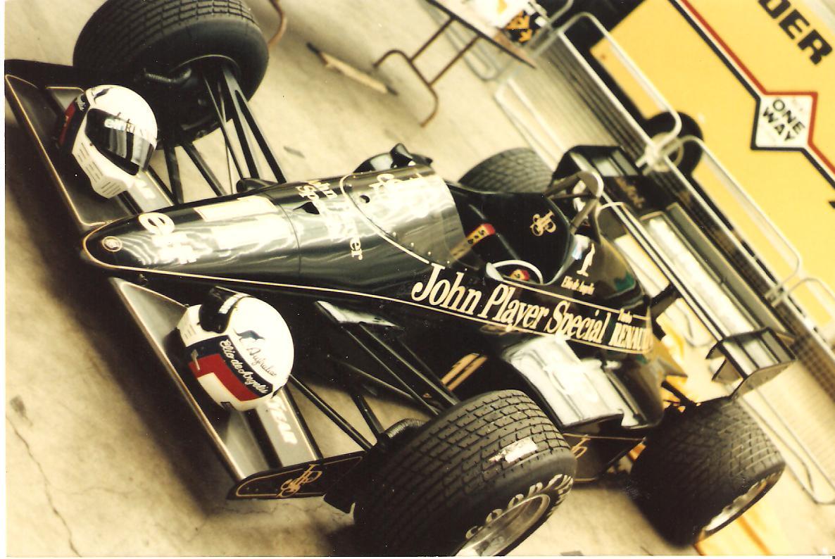 Elio De Angelis, Lotus 95T, at Detroit GP in 1984.